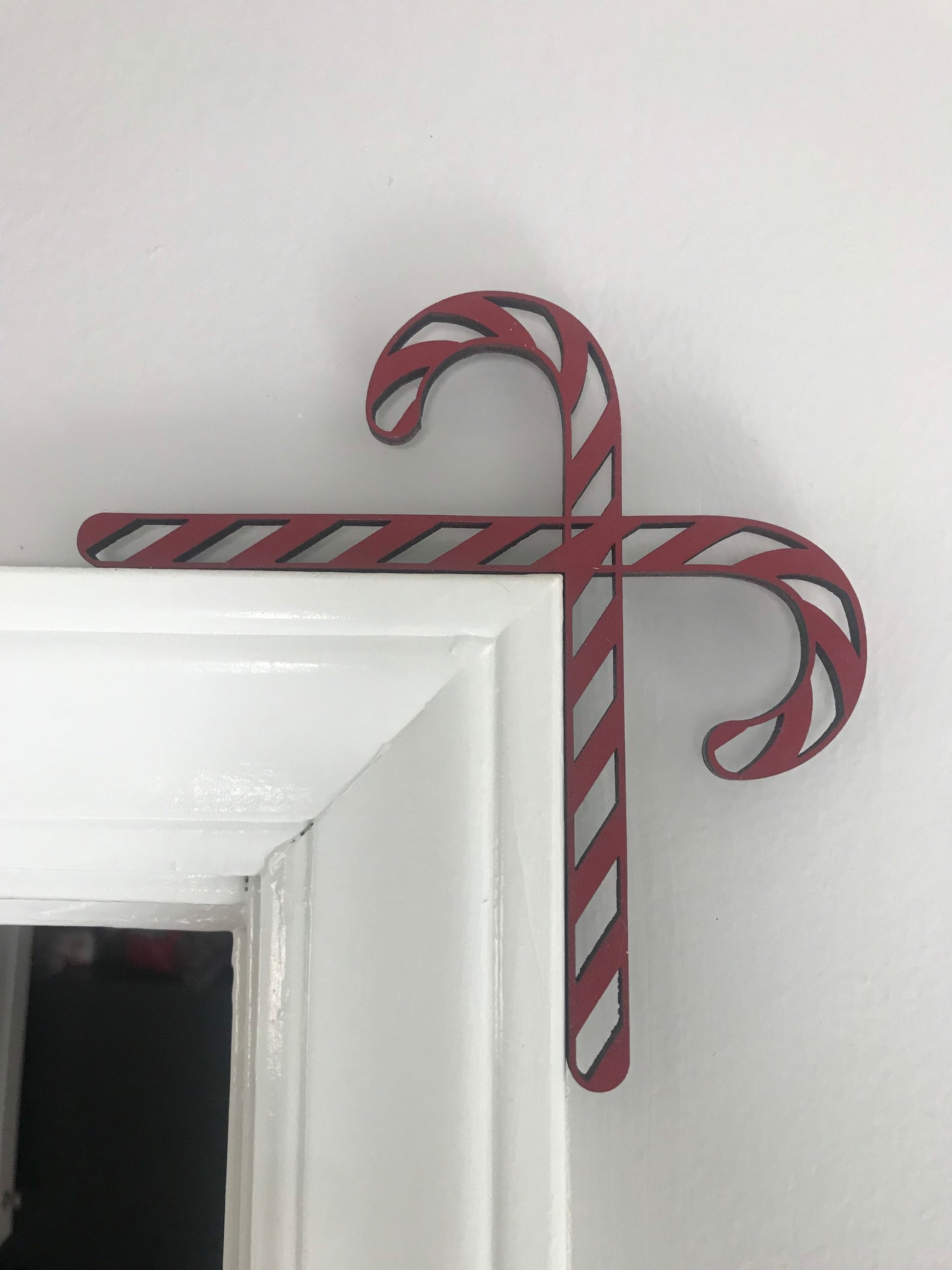 Candy Cane Christmas Door Corner
