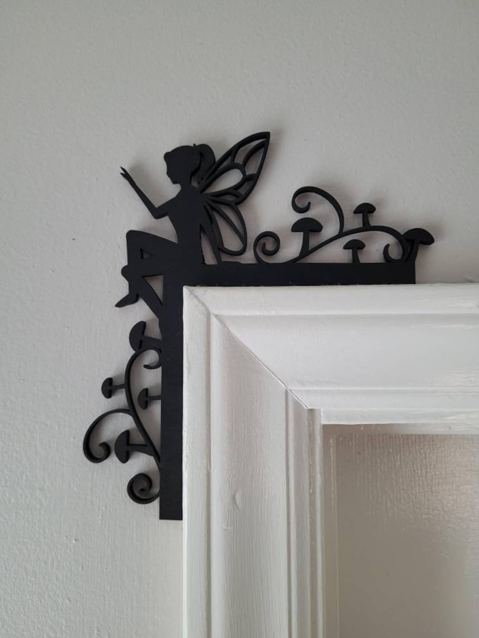Small Magical Fairy With Mushrooms Door Corner