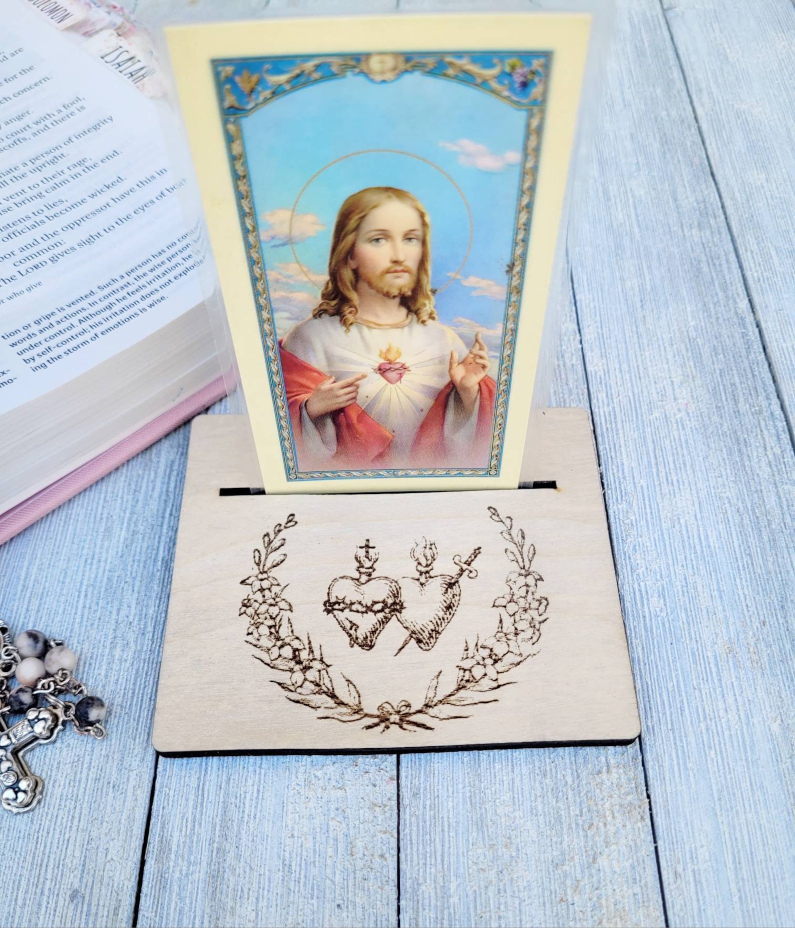 Sacred & Immaculate Heart Card Holder
