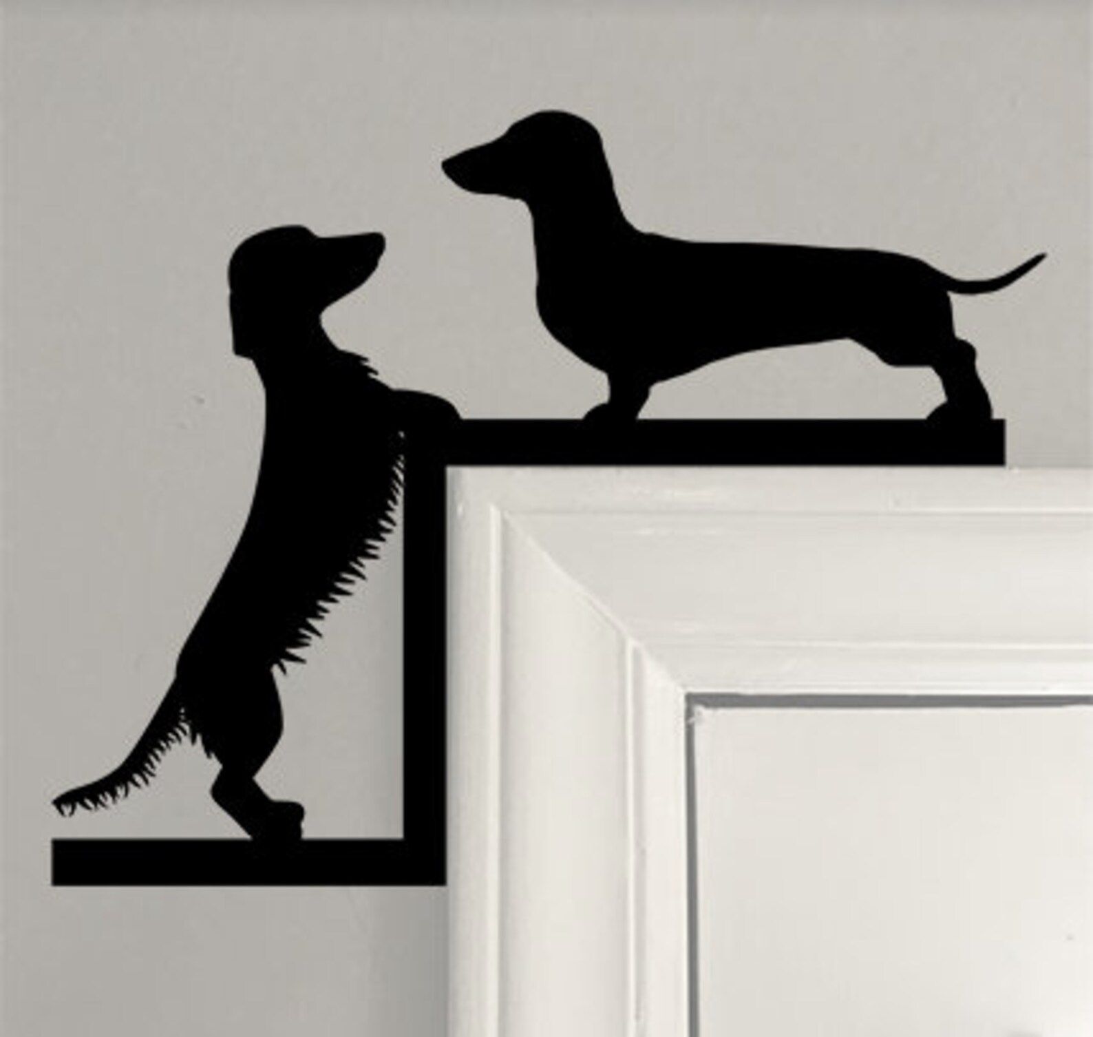 Large Short & Long Hair Wiener Dog Corner Accent